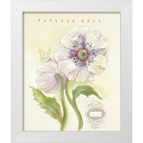 Claires Garden Poppy White Modern Wood Framed Art Print by Della-Piana, Elissa