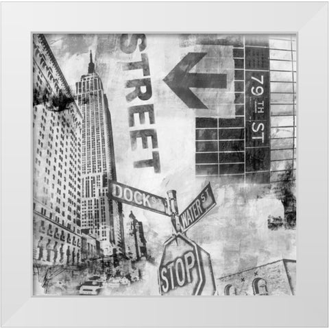 New York Intersection  White Modern Wood Framed Art Print by Abbott, Sara