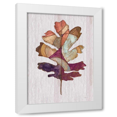 Wood Inlay leaf 1 White Modern Wood Framed Art Print by Ioco, Fillippo