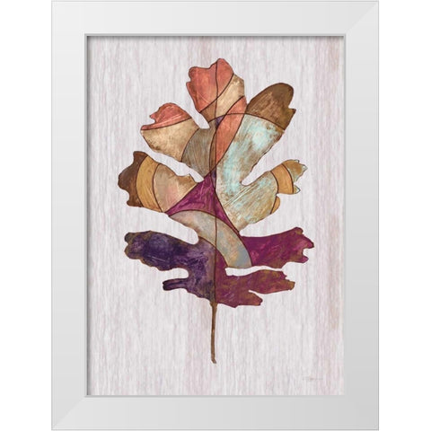 Wood Inlay leaf 1 White Modern Wood Framed Art Print by Ioco, Fillippo