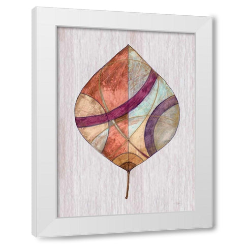 Wood Inlay Leaf 2 White Modern Wood Framed Art Print by Ioco, Fillippo