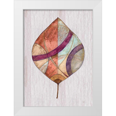 Wood Inlay Leaf 2 White Modern Wood Framed Art Print by Ioco, Fillippo