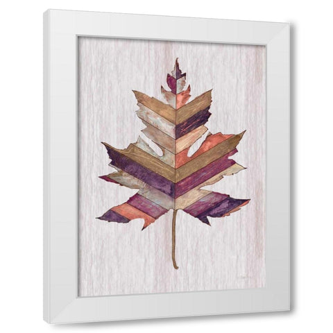 Wood Inlay Leaf 3 White Modern Wood Framed Art Print by Ioco, Fillippo