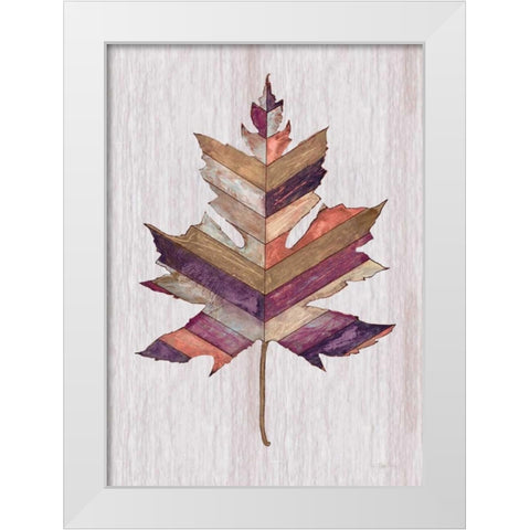 Wood Inlay Leaf 3 White Modern Wood Framed Art Print by Ioco, Fillippo