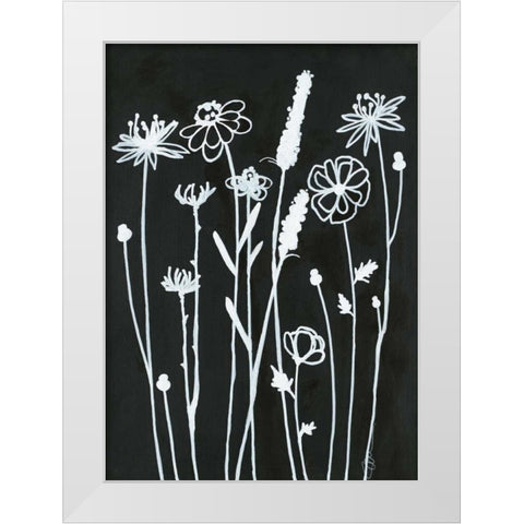 Nighttime Garden White Modern Wood Framed Art Print by Ioco, Filippo