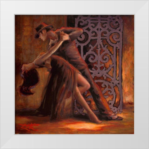 Dance Me Out White Modern Wood Framed Art Print by Amber, Zeph