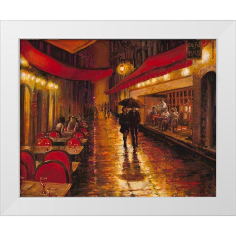 Moonlight Walk White Modern Wood Framed Art Print by Amber, Zeph