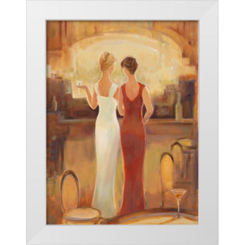 Afternoon Cocktails White Modern Wood Framed Art Print by Amber, Zeph