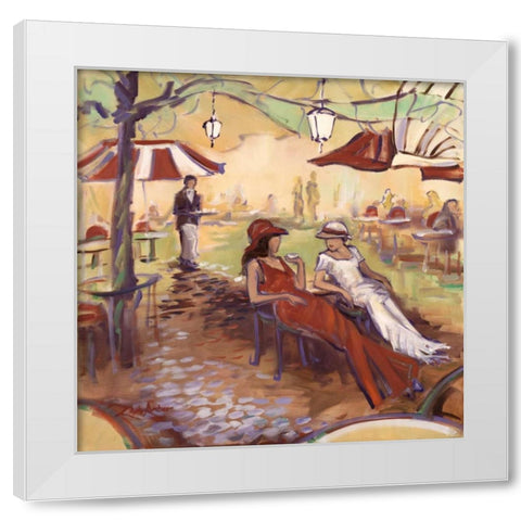 Afternoon TÃªte-Ã -tÃªte White Modern Wood Framed Art Print by Amber, Zeph