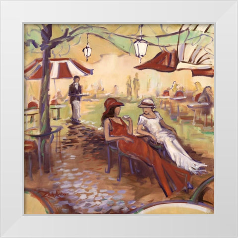 Afternoon TÃªte-Ã -tÃªte White Modern Wood Framed Art Print by Amber, Zeph