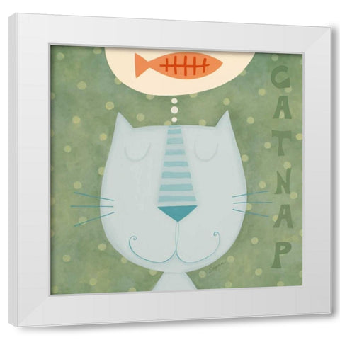 Dreaming of Fish  White Modern Wood Framed Art Print by Shah, Sapna