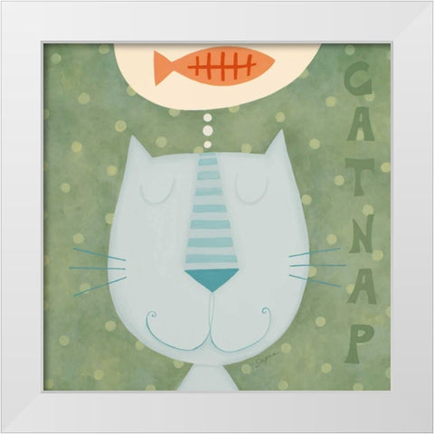 Dreaming of Fish  White Modern Wood Framed Art Print by Shah, Sapna