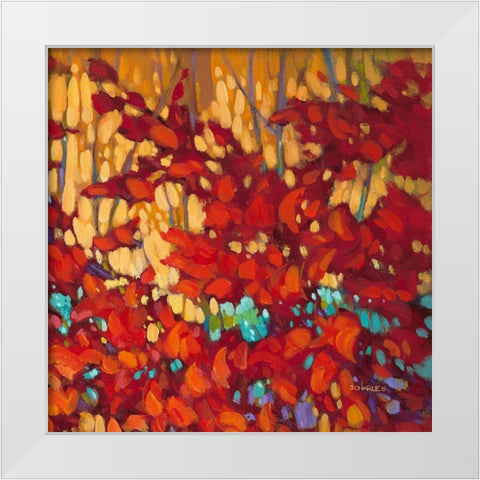 Abstract Autumn 2 White Modern Wood Framed Art Print by J., Charles