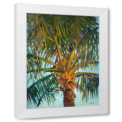 Riviera Palm White Modern Wood Framed Art Print by Charles, J.