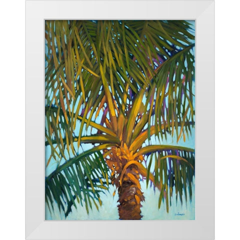 Riviera Palm White Modern Wood Framed Art Print by Charles, J.