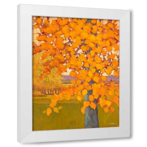 Autumn Gold White Modern Wood Framed Art Print by Charles, J.