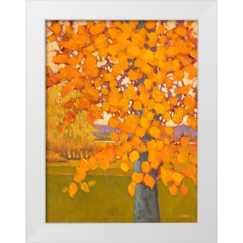 Autumn Gold White Modern Wood Framed Art Print by Charles, J.