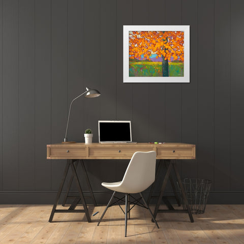 Vibrant Autumn White Modern Wood Framed Art Print by Charles, J.