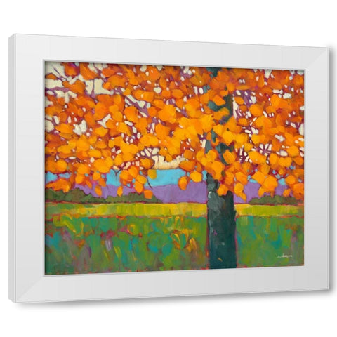 Vibrant Autumn White Modern Wood Framed Art Print by Charles, J.