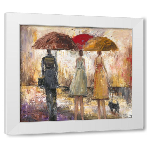 Spring Showers 1 White Modern Wood Framed Art Print by Taylor, Marc