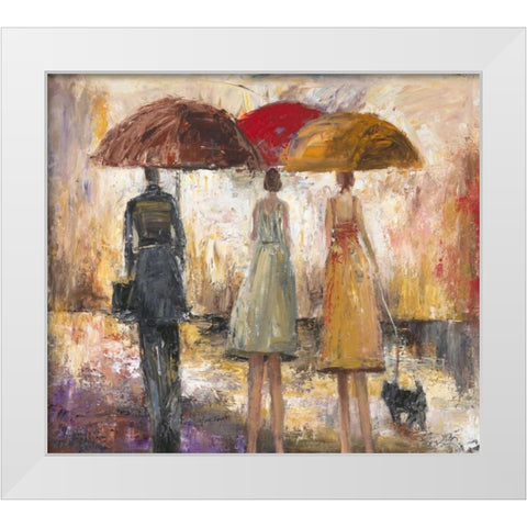 Spring Showers 1 White Modern Wood Framed Art Print by Taylor, Marc