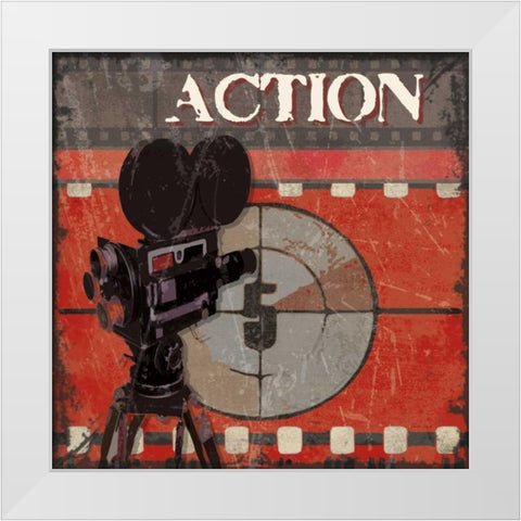 Ready Set Action White Modern Wood Framed Art Print by Smith, Sandra