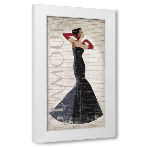 Black Dress Glamour White Modern Wood Framed Art Print by Smith, Sandra