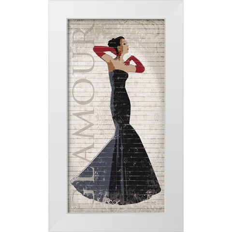 Black Dress Glamour White Modern Wood Framed Art Print by Smith, Sandra