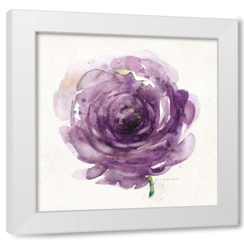 Watery Plum Bloom 2 White Modern Wood Framed Art Print by Smith, Sandra