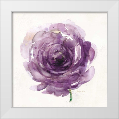 Watery Plum Bloom 2 White Modern Wood Framed Art Print by Smith, Sandra