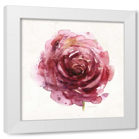 Watery Red Bloom 1 White Modern Wood Framed Art Print by Smith, Sandra