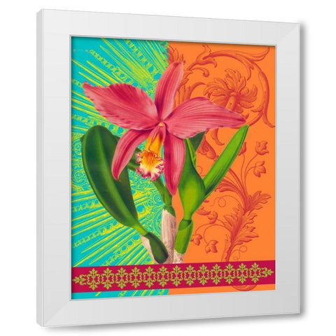 Radiant Orchid White Modern Wood Framed Art Print by Robertson, Walter