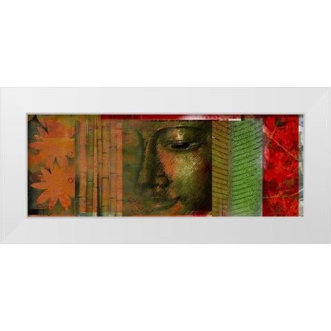 Buddha Story White Modern Wood Framed Art Print by Robertson, Walter