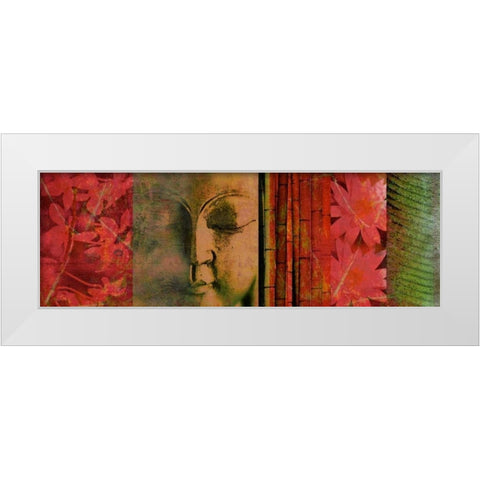 Buddha Epic White Modern Wood Framed Art Print by Robertson, Walter