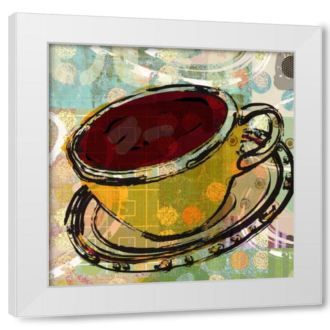 Stetched Coffee White Modern Wood Framed Art Print by Robertson, Walter