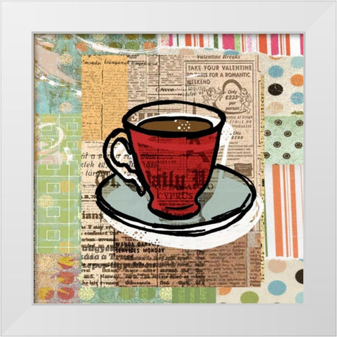 Print Coffee White Modern Wood Framed Art Print by Robertson, Walter