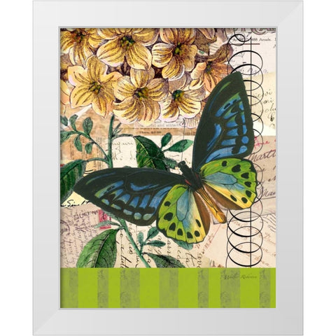 Bountiful Butterfly 2 White Modern Wood Framed Art Print by Robertson, Walter