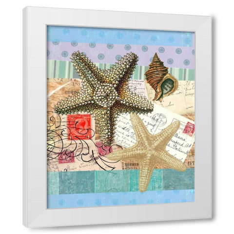 Starfish Elements White Modern Wood Framed Art Print by Robertson, Walter