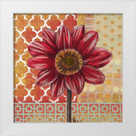 Bright Dahlia White Modern Wood Framed Art Print by Robertson, Walter