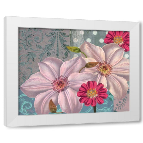 Polka Dot Bouquet 2 White Modern Wood Framed Art Print by Robertson, Walter