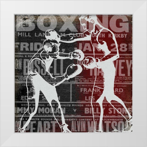 Boxer Story 3 White Modern Wood Framed Art Print by Robertson, Walter