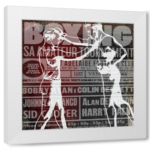 Boxer Story 4 White Modern Wood Framed Art Print by Robertson, Walter