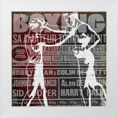 Boxer Story 4 White Modern Wood Framed Art Print by Robertson, Walter