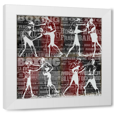 Epic Boxer Story White Modern Wood Framed Art Print by Robertson, Walter