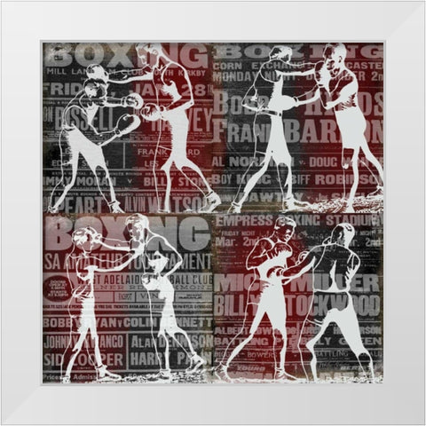 Epic Boxer Story White Modern Wood Framed Art Print by Robertson, Walter