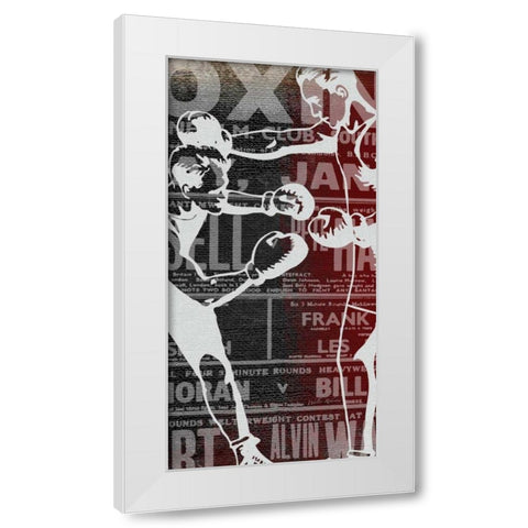 Boxer Panel 1 White Modern Wood Framed Art Print by Robertson, Walter
