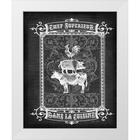 La Cuisine White Modern Wood Framed Art Print by Robertson, Walter
