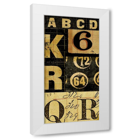 Numbers Game 1 White Modern Wood Framed Art Print by Robertson, Walter