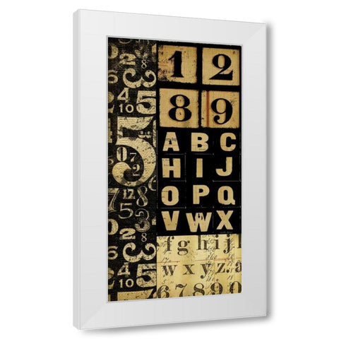 Numbers Game 2 White Modern Wood Framed Art Print by Robertson, Walter