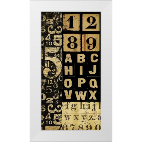 Numbers Game 2 White Modern Wood Framed Art Print by Robertson, Walter